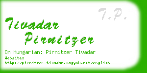 tivadar pirnitzer business card